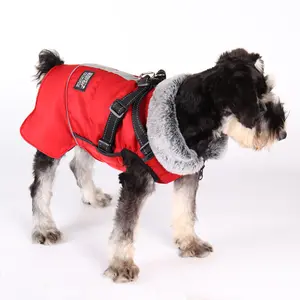 Grote Hond Jas Bont Reflecterende Winter Kleding Voor Huisdieren Waterdicht Grote/Medium Hond Jas Met Verwijderbare Warm Puppy Harnas outfit