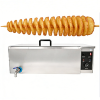 Freidora Eléctrica Comercial de Gran Capacidad de 32L, Tipo Tornado para Pollo y Papas, con Temperatura Ajustable, de Acero Inoxidable