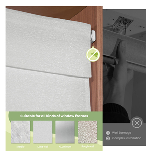 ستائر رومانية بدون حفر أو أدوات، ستائر تعتيم بدون حبال سهلة التركيب للنوافذ - Product Image 3