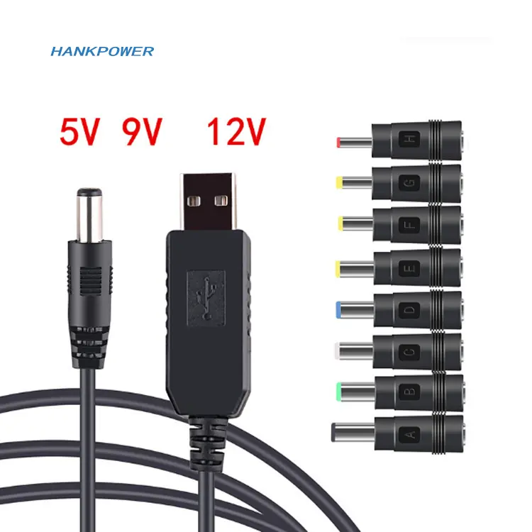 USB güç Boost kablosu DC 5V için DC 5V / 9V / 12V Step UP modülü USB dönüştürücü adaptör kablosu 2.1x5.5mm
