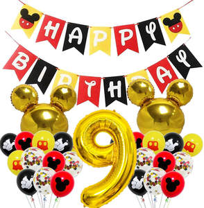 Fournitures de fête sur le thème de Mickey et <span class=keywords><strong>Minnie</strong></span> nouvellement conçues, bannière de ballons, <span class=keywords><strong>anniversaire</strong></span> de garçon, décorations d'<span class=keywords><strong>anniversaire</strong></span> pour enfants, ballons de fête - Product Image 5