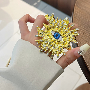 Nuevo diseño Vintage ojos grandes pendientes de gota exagerados hechos a mano cristal rhinestone <span class=keywords><strong>aro</strong></span> pendientes y juegos de anillos - Product Image 2
