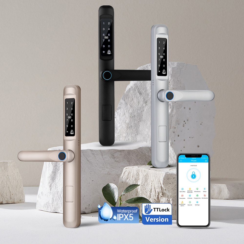 Waterproof Sliding Door Lock Password Electronic TTlock Thermal Break Aluminum Door Lock Outdoor Fingerprint Smart Door Lock · image 6