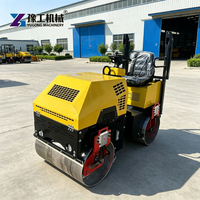 Rouleau compresseur vibrant tandem 1 tonne avec transmission fiable pour travaux de pavage d'asphalte