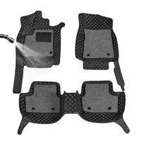 Tapis de sol de voiture en cuir XPE 7D, luxe, matelassé en diamant, double couche, détachable, avec boucle en fil métallique, tapis de sol complet pour automobile