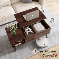 Table basse relevable pliable à hauteur réglable, modèle 2025, vente en gros, mobilier de salon moderne en bois de haute qualité