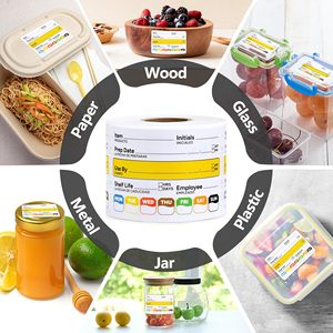 Có thể tháo rời nhiệt nhạy cảm không thấm nước tủ đông thực phẩm nhãn 2x3 kệ cuộc sống xoay tự dính Sticker đựng thức ăn lưu trữ nhãn - Product Image 6