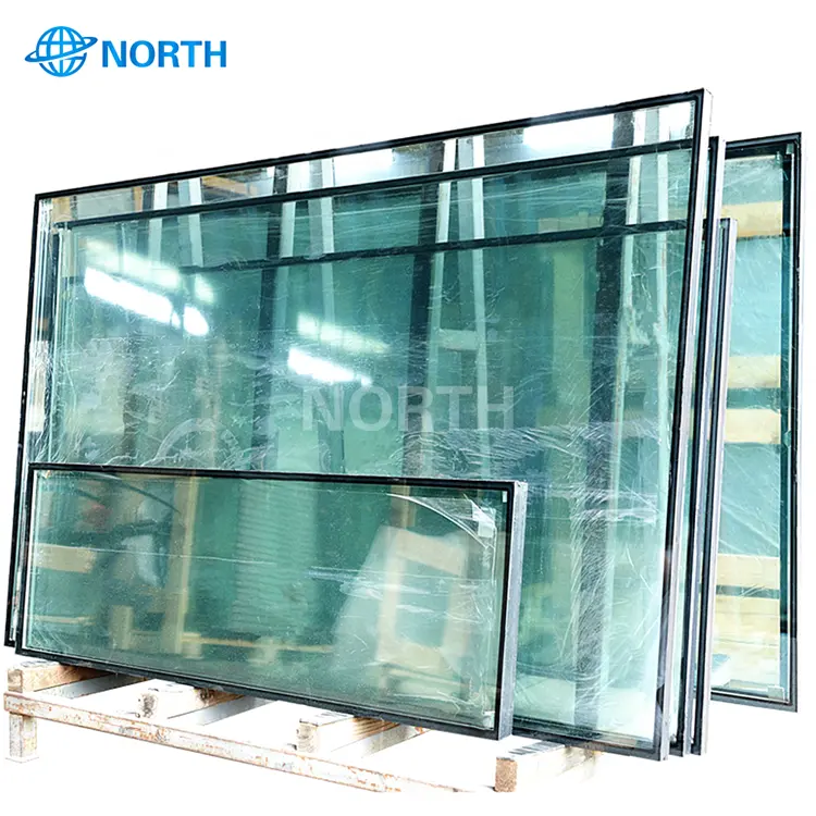 Verre de securite isolee de grande taille custom made double layer tempered glazed glass