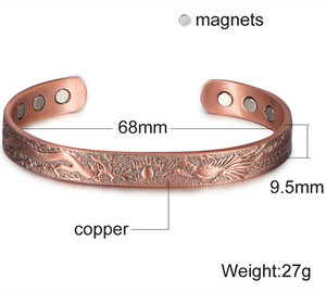 Braccialetto magnetico dei pesi massimi in rame puro per il recupero degli uomini e il sollievo dal dolore-per l'artrite e il Golf - Product Image 4