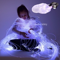 Kit d'éclairage LED à fibres optiques interactif à éclat tactile et latéral, 160 queues, pour stimulation sensorielle et équipement de salle sensorielle