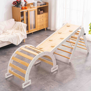 Estructura de Escalada de Madera Maciza para Niños con Tobogán, Forma Geométrica, Marca GQK, para Entrenamiento de Equilibrio en Interiores, Educación Infantil de 1 a 7 Años - Product Image 2