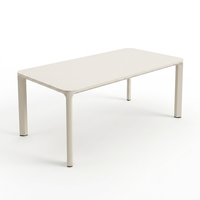 Ensemble de salle à manger d'extérieur, table en pierre frittée d'aluminium avec chaises en rotin tressé, imperméable, résistant au soleil et à la rouille pour jardin et hôtel
