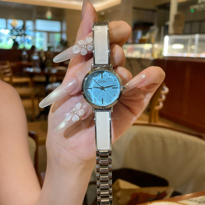 Reloj de cuarzo CILOA para mujer, esfera redonda, correa de cuero, reloj de pulsera analógico resistente al agua, reloj de moda minimalista para uso diario - Product Image 2