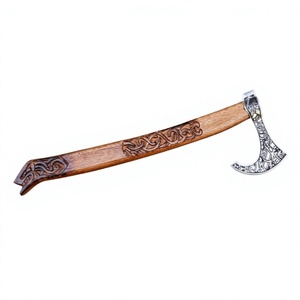 Hacha Vikinga Tradicional de Acero con Alto Contenido de Carbono, Grado Industrial, para Uso en Campamentos, Cabeza de Acero Inoxidable - Product Image 2