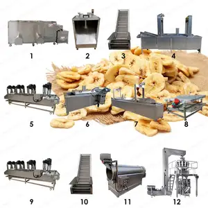 300 Kg/u Bananenchips Maken Machine Weegbree Chips Productielijn