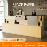 Présentoir à plusieurs niveaux Spazepaper, présentoir de marchandises multi-niveaux, présentoir pliable et extensible pour la vente au détail, pour salle d'exposition