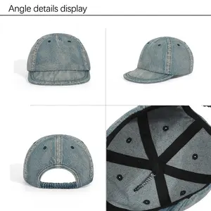 Hardloop Caps Flat Bill Vizier Low Profile Kids 5 Panel Effen Sport Snapback Caps Hoed Denim Baseball Cap