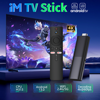 Clé TV IM Android 14 personnalisable, Boîtier Smart TV 8K, 2 Go RAM, 16 Go ROM, Wi-Fi double bande 2.4GHz/5GHz, Ethernet 10/100/1000Mbps, Quad Core