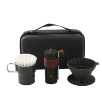 Kit de café manuel classique 4 pièces en acier inoxydable avec filtre, égouttoir et moulin, qualité alimentaire, pour une infusion de style café