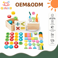 Jouets éducatifs Montessori en bois pour bébés, boîte à monnaie sensorielle pour le tri, pour les tout-petits de 1 à 3 ans, développement de la motricité fine et jeux d'association