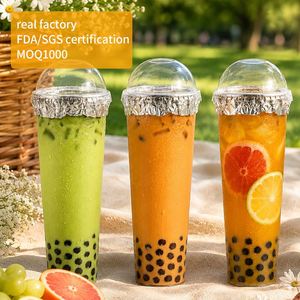 Gobelet en plastique PP transparent givré ultra long de 90 mm de diamètre, 34 oz, avec couvercle, pour desserts, collations, boissons, conteneur jetable, logo personnalisé - Product Image 1