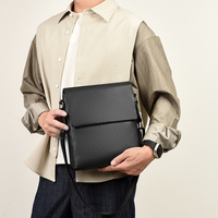 Bolso Bandolera de Cuero Premium para Hombre, Estilo Vintage, Ligero, con Solapa, para Negocios
