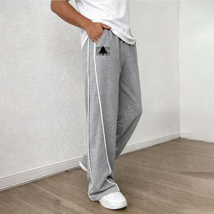 Wholesale Fashion Custom Design 100% Cotton French Terry Casual Loose <b>Lounge</b> <b>Pants</b> Stylish Elastic Waist <b>Mens</b> Wide Leg <b>Pants</b> - Product Image 2
