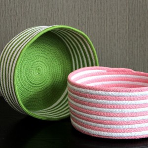 Handmade Cotton Rope Woven <b>Storage</b> <b>Basket</b> Round <b>Large</b> Size <b>For</b> Snacks Keys Cosmetics Organizing Bedroom Living Room - Product Image 3