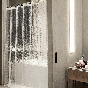 <span class=keywords><strong>Rideau</strong></span> <span class=keywords><strong>de</strong></span> <span class=keywords><strong>douche</strong></span> classique en PEVA, 12 crochets, imperméable, résistant à la moisissure, antibactérien, impression numérique semi-transparente 3D, écologique - Product Image 3