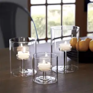 High Borosilicate Glass Candle Jar Dinner Table Party Transparent Glass Candlestick