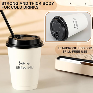 Vasos de Papel para Café de 8oz con Impresión Personalizada, Vasos Desechables de Papel para Café con Tapa, Vasos de Doble Pared para Café, Té de Burbujas y Bebidas Calientes - Product Image 6
