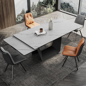 Ensemble table à manger extensible de luxe 6 places pierre sinered table à manger ensemble 6 chaises Chine meubles béton - Product Image 1