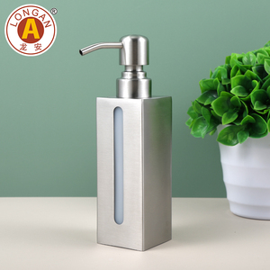 Dispenser <span class=keywords><strong>di</strong></span> Sapone Liquido Quadrato in Acciaio Inox da 250ml, Design Moderno ed Ecologico per Bagno Familiare, Hotel e Cucina - Product Image 4