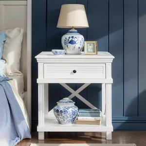 Customizable One Drawer Nightstand - 60cm <strong>Compact</strong> <strong>Bedside</strong> <strong>Table</strong> (White/Black Optional) - Product Image 1