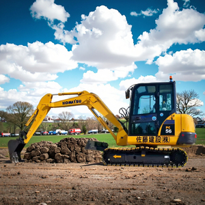 Mini excavatrice d'occasion KOMATSU PC56 Japon Machines d'origine Poids de fonctionnement de 5 tonnes Composant de noyau de moteur pour excavatrices à usage agricole - Product Image 2