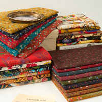 Tissu en lin et coton imprimé numérique en gros, style vintage, imprimé floral, pour la confection de robes, bricolage, nappe, patchwork, artisanat