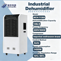 WETWALLS PROMOTIONS CHAUDES MCH-7138A Déshumidificateur Commercial à Capacité de Déshumidification de 138L/Jour pour Atelier et Usine