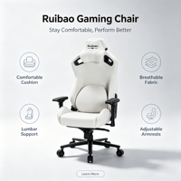 Chaise de gaming professionnelle avec accoudoirs 4D, inclinable, hauteur réglable, pivotante, vérin à gaz 4 positions