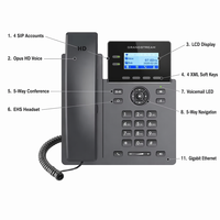 GrandStream GRP2602G Telefono IP PoE 4 SIP con Voce HD, Conferenza Opus a 5 Vie, Cancellazione del Rumore, EHS Desktop, Chiamate Aziendali 1000Mbps