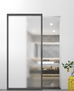 <span class=keywords><strong>Porte</strong></span> <span class=keywords><strong>coulissante</strong></span> <span class=keywords><strong>suspendue</strong></span> moderne et minimaliste <span class=keywords><strong>en</strong></span> alliage d'aluminium avec rail dissimulé et isolation acoustique pour salon - Product Image 3