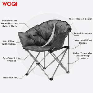 Fauteuil de camping pliable Woqi Outdoor Moon Chair, structure en aluminium, tissu Oxford, couleur graphite, portable, pour jardin et plage - Product Image 4