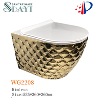 SDAYI luxe en céramique or et noir commode électrolytique chaise de toilette musulman une pièce tenture murale toilette