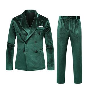 Nouveau Costume Homme en Velours de <span class=keywords><strong>Haute</strong></span> Qualité, Blazer et <span class=keywords><strong>Pantalon</strong></span>, Double Boutonnage, Revers Pointus, pour Bal de Promo, Occasions Formelles, Affaires, <span class=keywords><strong>Smoking</strong></span>, Ensemble 2 Pièces - Product Image 2