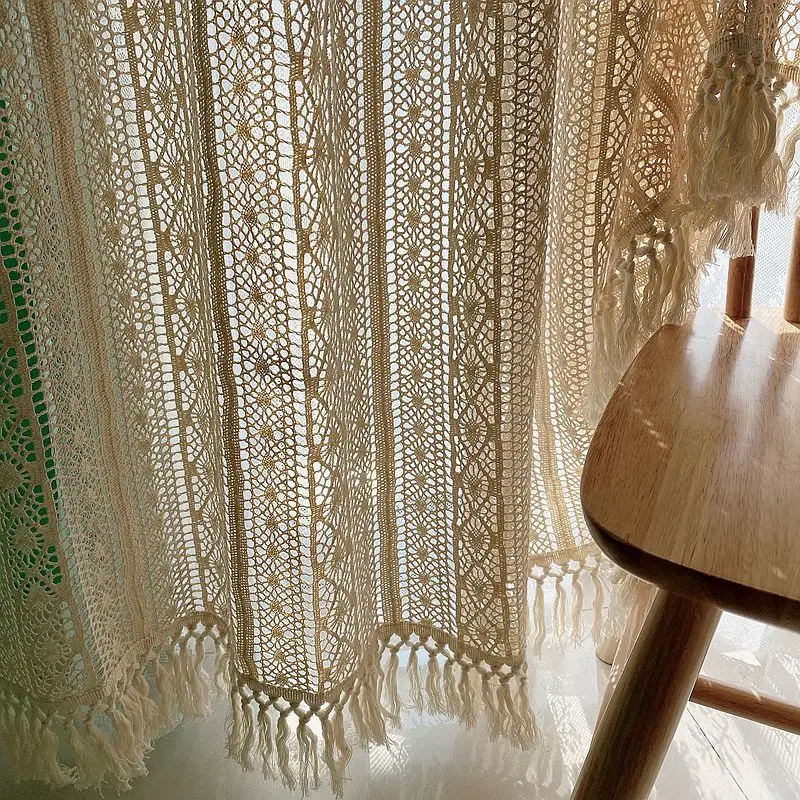 American Country Crochet Hollow Curtain Villa letteratura e schermi per finestre artistiche bellissime tende di nicchia