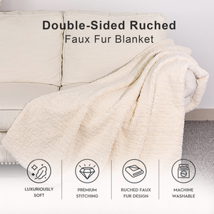 Couverture en Sherpa double face, sur mesure OEM, épaisse, chaude, douce, lestée, en fausse fourrure <span class=keywords><strong>tricot</strong></span>ée pour la décoration intérieure - Product Image 1