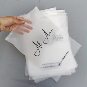 Eco Friendly Custom Logo Printing T Shirt Frosted Transparent Plastic Poly Packaging Zip Lock Bags For Clothes Zip Lock Bag