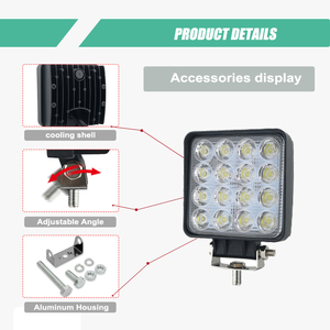 Đèn LED Chiếu Điểm Vuông 48W Phổ Thông Cho Thuyền Đèn Làm Việc Máy 24V Cho Tàu Thuyền - Product Image 3