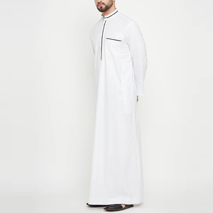 Nouvelle Arrivée : Thobe en Polyester Doux et Décontracté de Haute Qualité pour Hommes, Longueur Ras du Sol, Vêtement Musulman Traditionnel à Manches Longues, Anti-Plis - Product Image 4