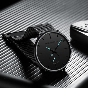 Reloj Hannah Martin de Diseño Sencillo y Moderno, Resistente al Agua, con Correa de Malla de Acero Inoxidable, Esfera Pequeña, Reloj de Cuarzo para Hombre - Product Image 4