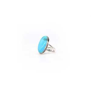 Bague en turquoise naturelle de Mohave, faite à la main, en argent sterling 925, bijoux artisanaux, motif naturel unique, bague en pierres précieuses pour femmes, cadeau - Product Image 1